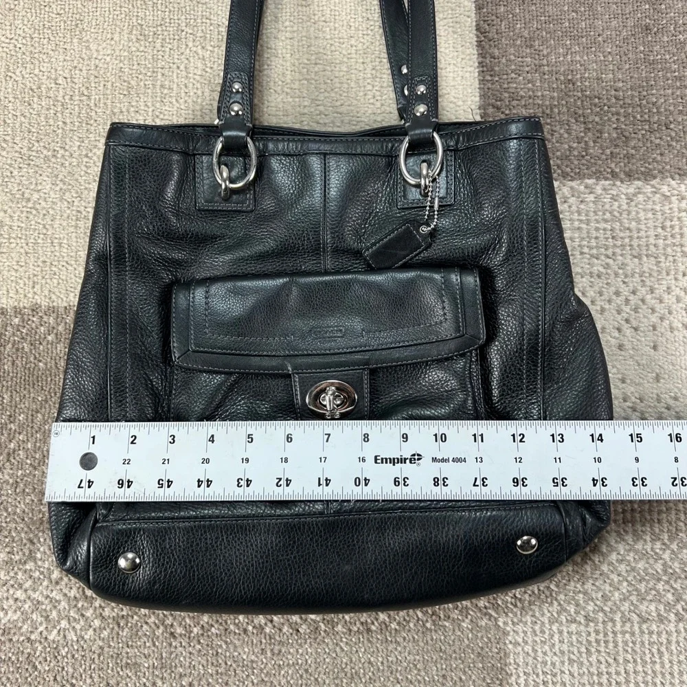 Coach Black Pebbled Leather Penelope Tote Shoulder Bag F19264